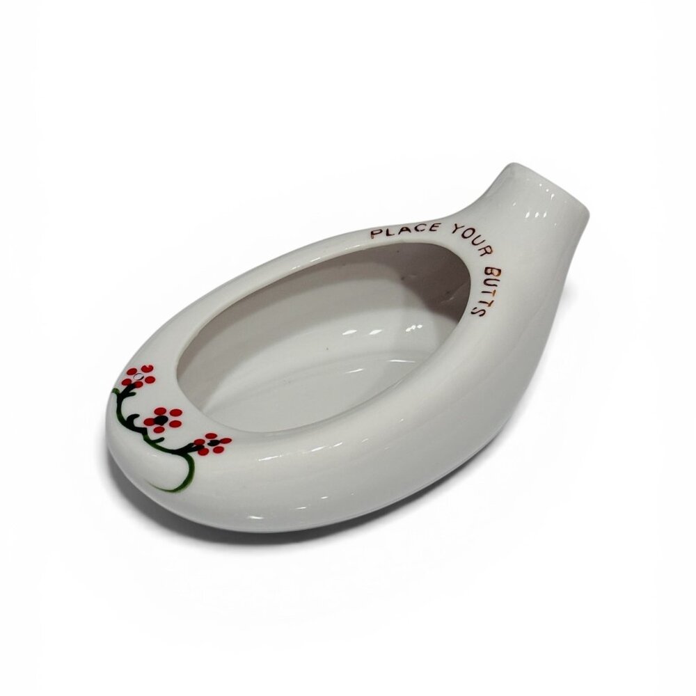 Vintage "Place Your Butts" Porcelain Ashtray Made in Japan - Picture 6 of 11